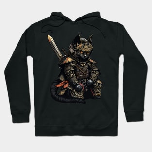 Black Samurai Cat Hoodie